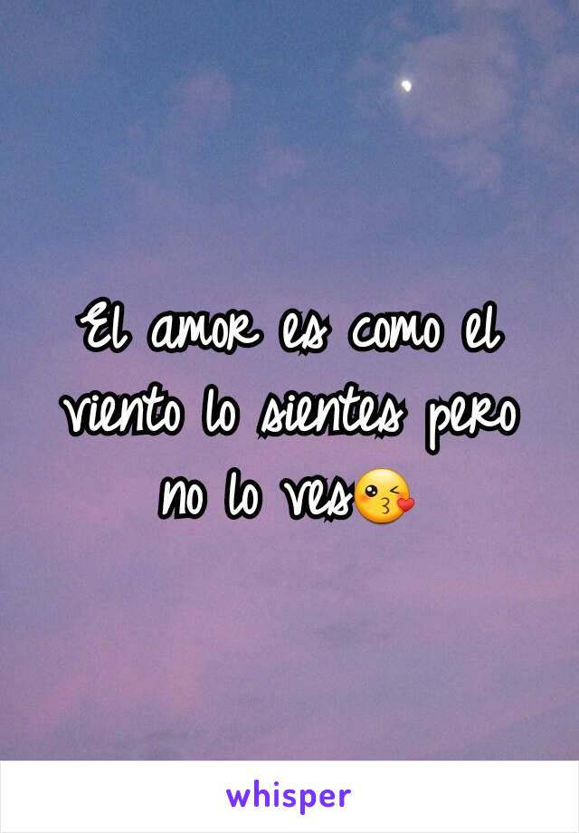 El amor es como el viento lo sientes pero no lo ves😘