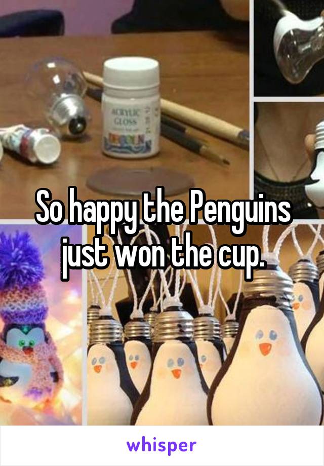 So happy the Penguins just won the cup.