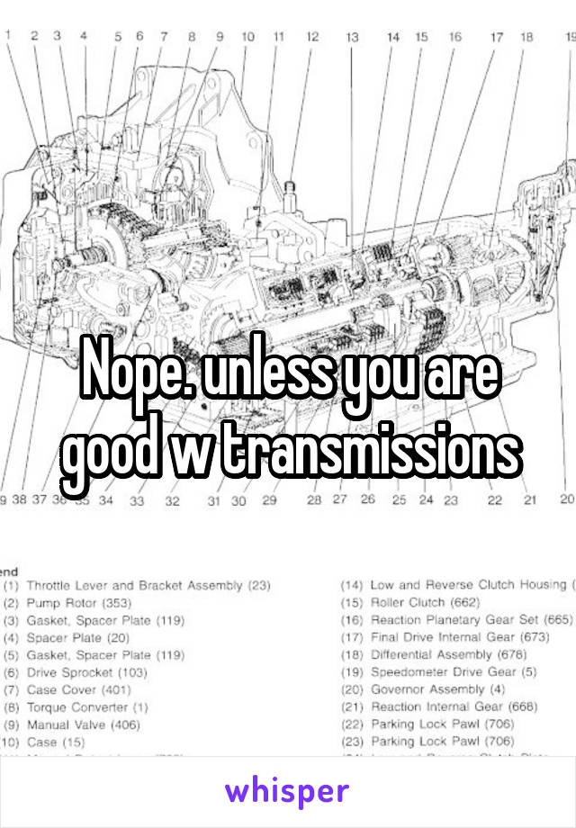 Nope. unless you are good w transmissions