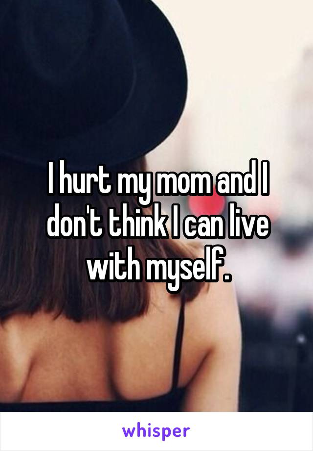 I hurt my mom and I don't think I can live with myself.