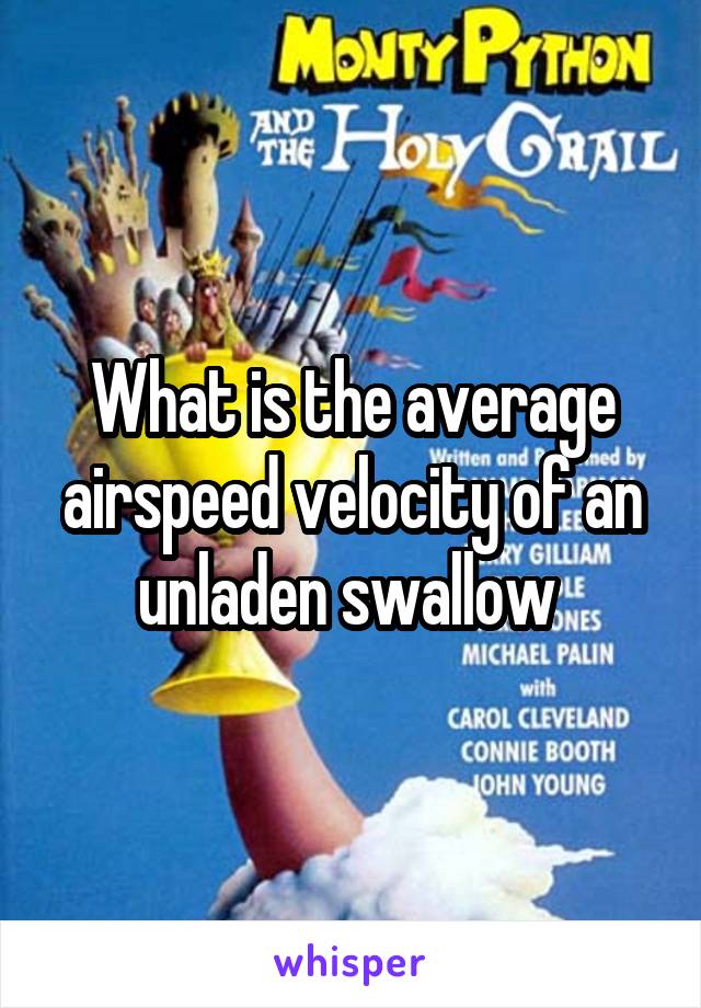 What is the average airspeed velocity of an unladen swallow 