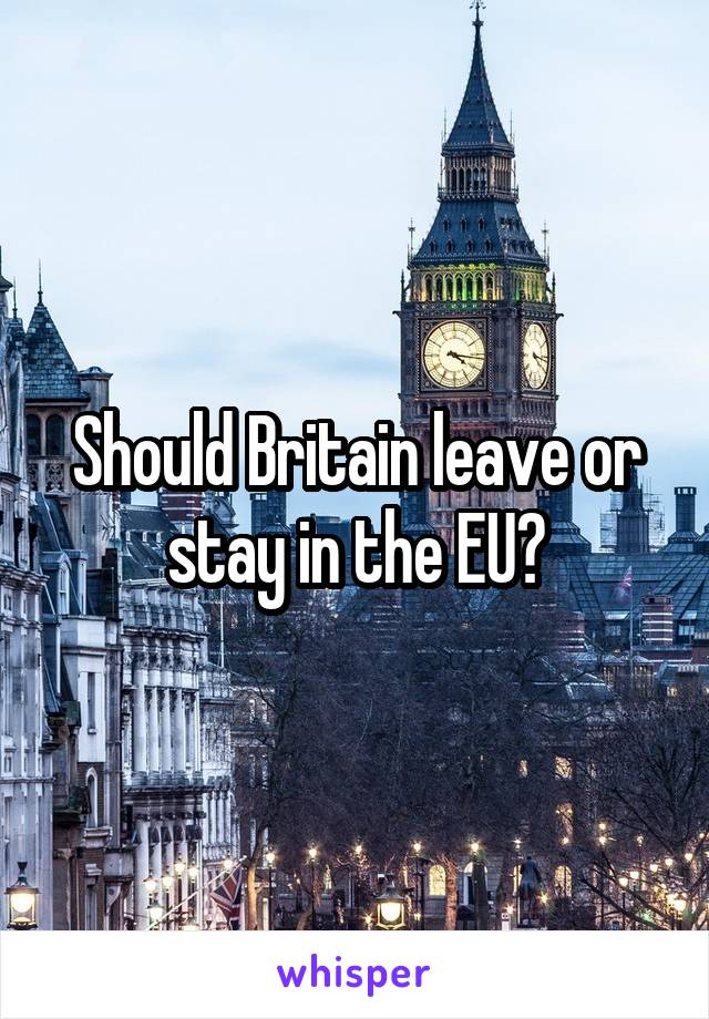 Should Britain leave or stay in the EU?