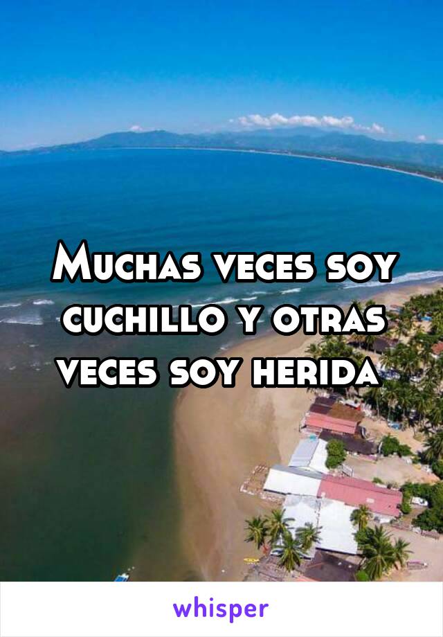 Muchas veces soy cuchillo y otras veces soy herida 