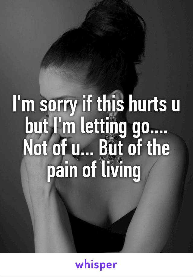 I'm sorry if this hurts u but I'm letting go.... Not of u... But of the pain of living 