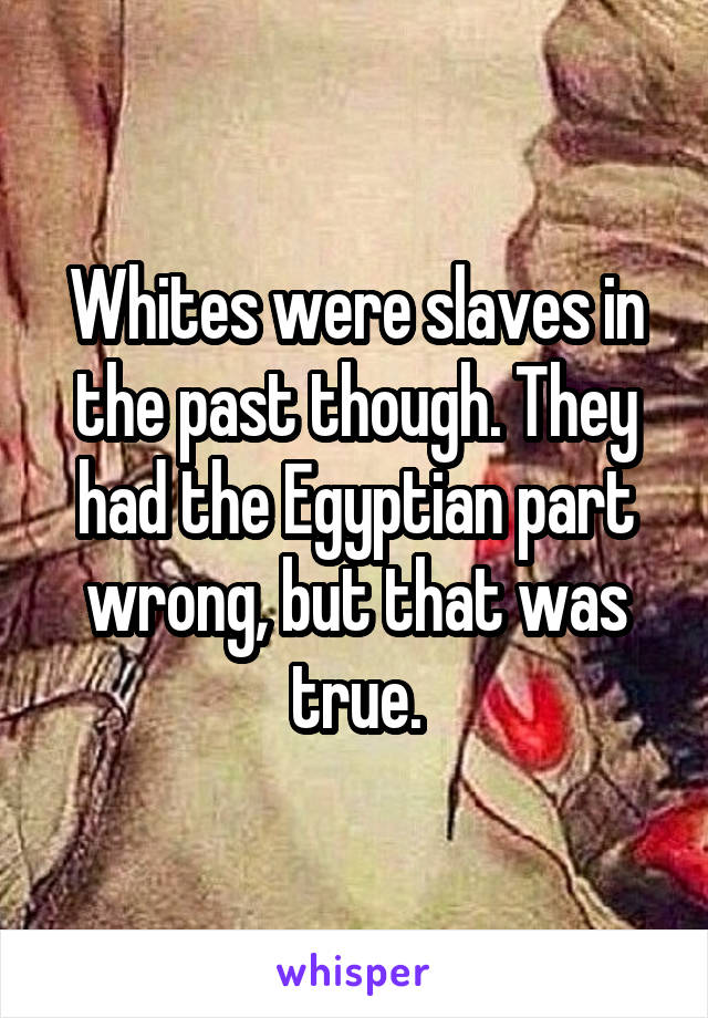 Whites were slaves in the past though. They had the Egyptian part wrong, but that was true.