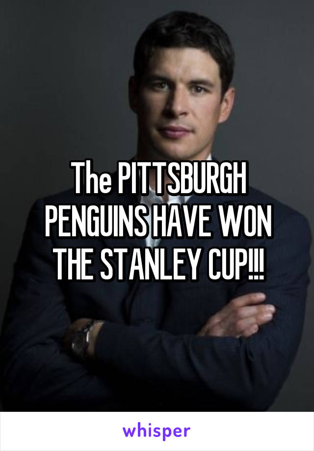 The PITTSBURGH PENGUINS HAVE WON THE STANLEY CUP!!!