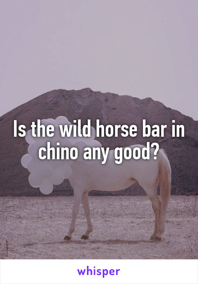 Is the wild horse bar in chino any good?