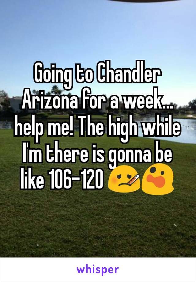 Going to Chandler Arizona for a week... help me! The high while I'm there is gonna be like 106-120 🤒😲