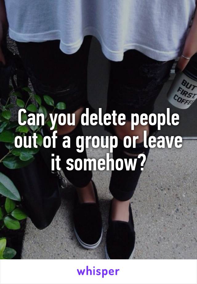 Can you delete people out of a group or leave it somehow?