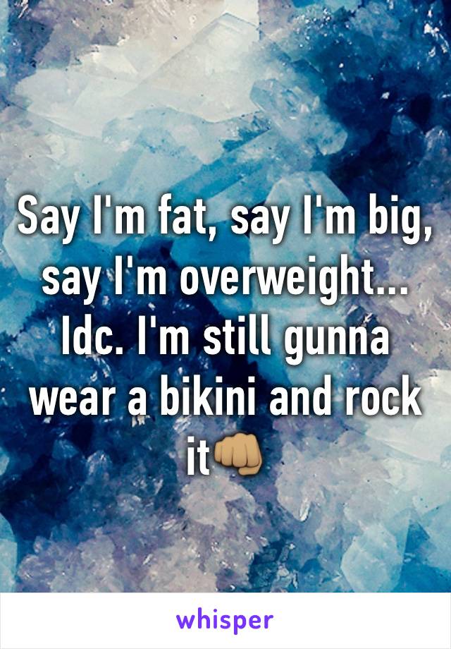 Say I'm fat, say I'm big, say I'm overweight... Idc. I'm still gunna wear a bikini and rock it👊🏽