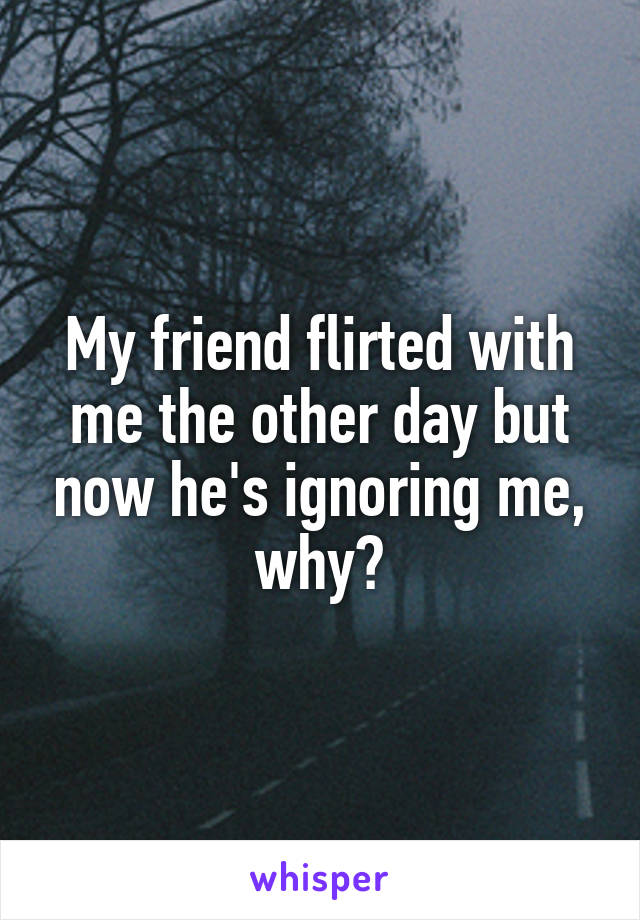 My friend flirted with me the other day but now he's ignoring me, why?