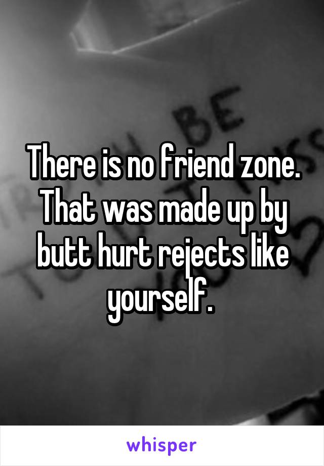 There is no friend zone. That was made up by butt hurt rejects like yourself. 