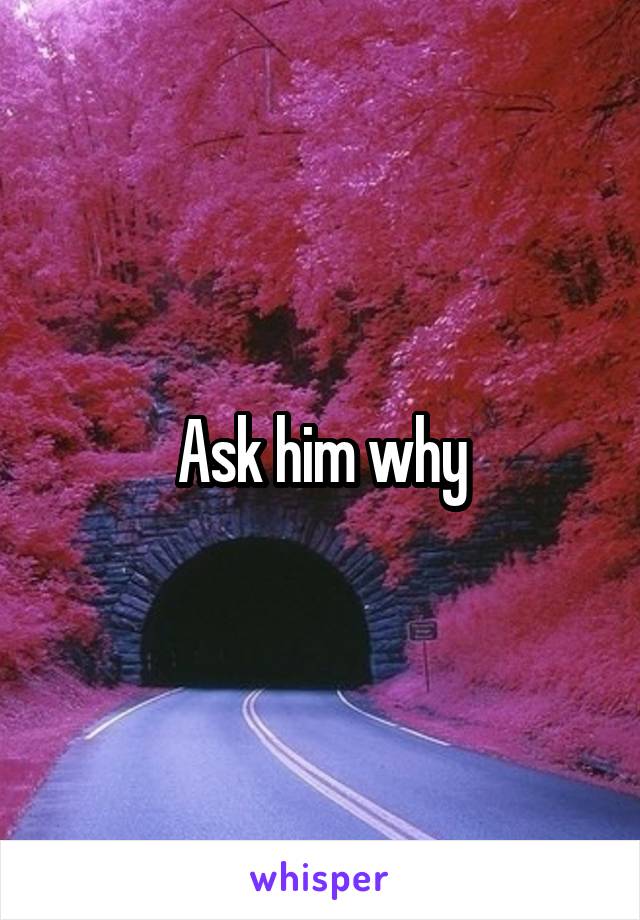 Ask him why