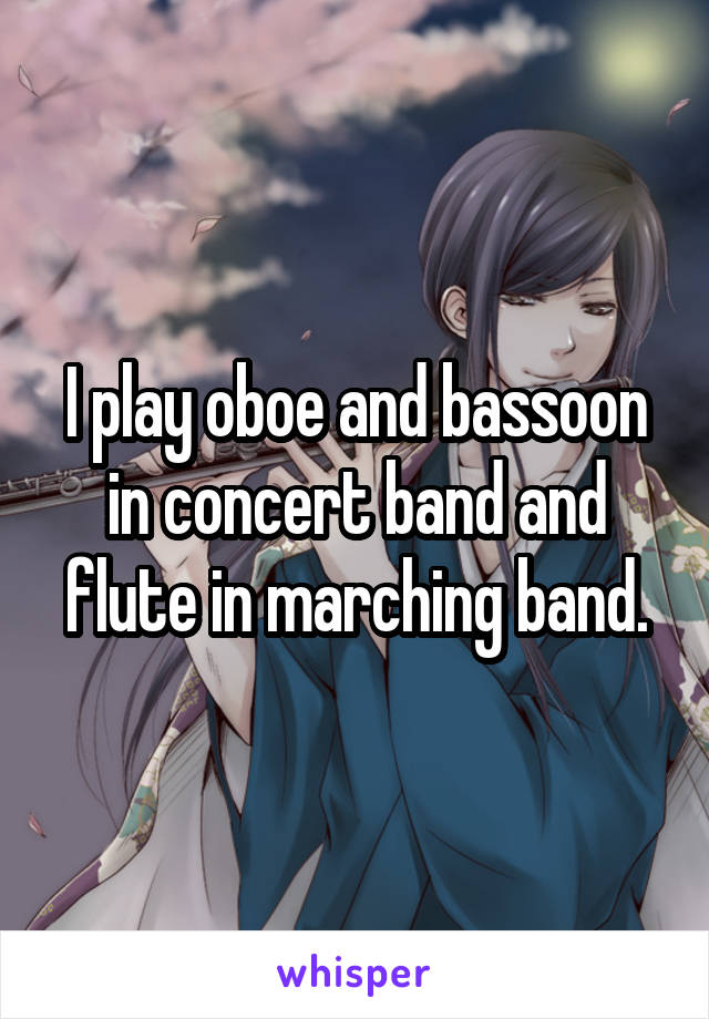 I play oboe and bassoon in concert band and flute in marching band.