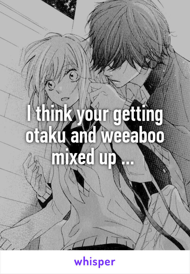 I think your getting otaku and weeaboo mixed up ... 