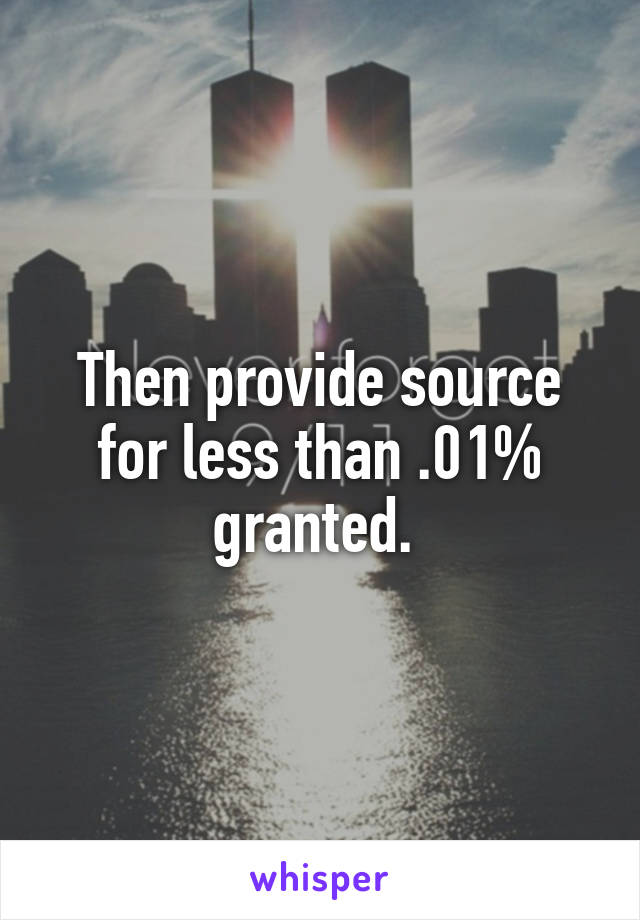 Then provide source for less than .01% granted. 