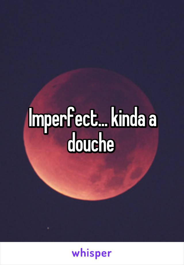 Imperfect... kinda a douche 