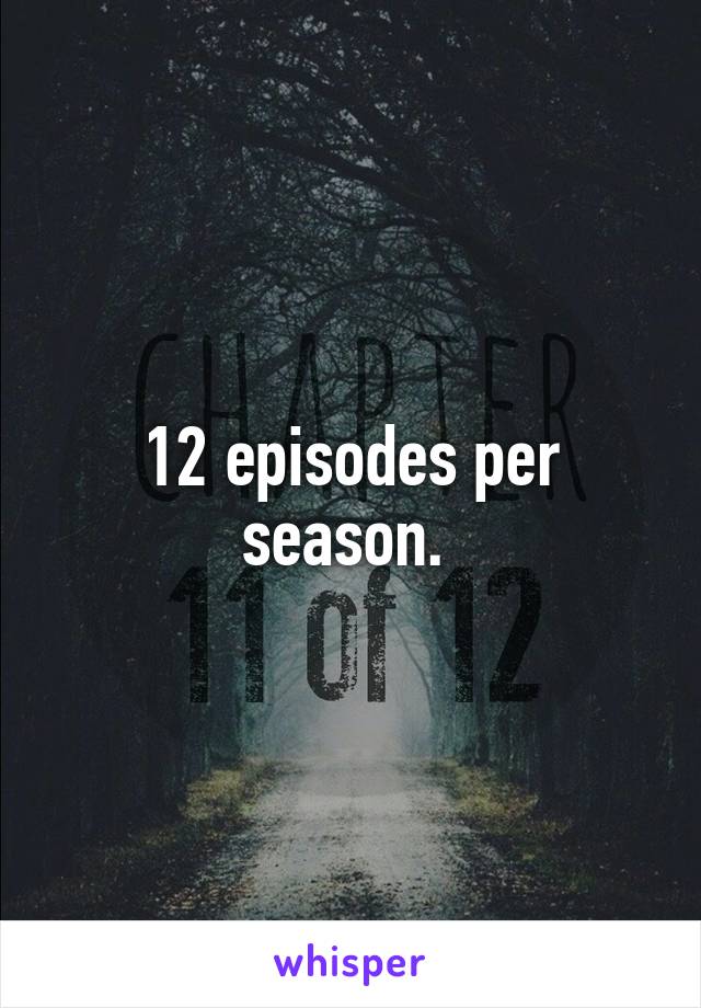 12 episodes per season. 