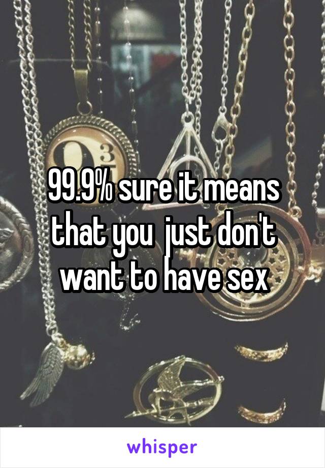99.9% sure it means that you  just don't want to have sex