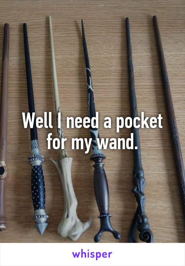 Well I need a pocket for my wand.