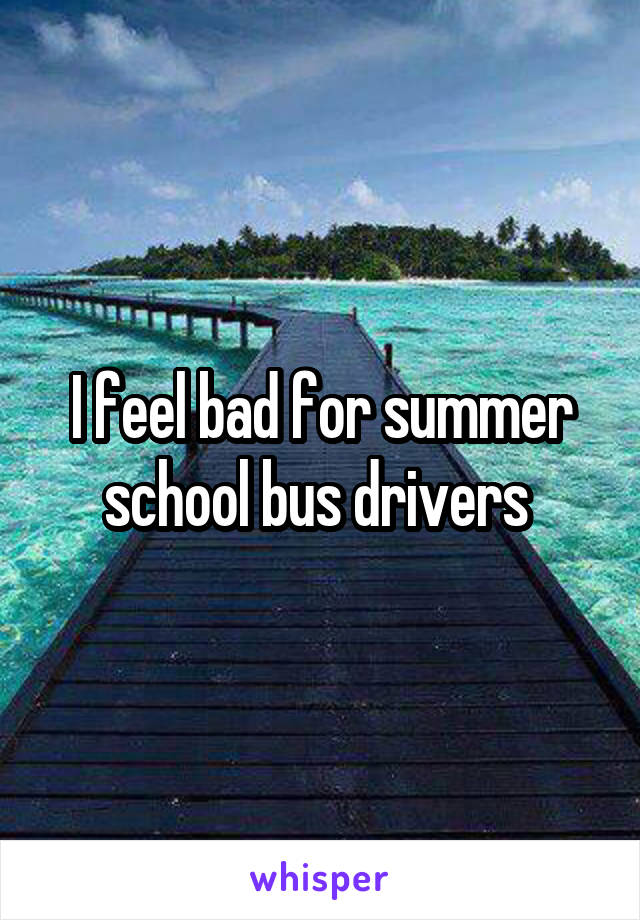 I feel bad for summer school bus drivers 