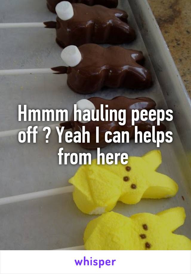 Hmmm hauling peeps off ? Yeah I can helps from here 