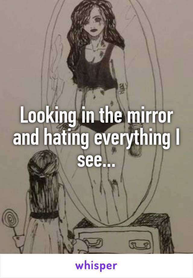 Looking in the mirror and hating everything I see...