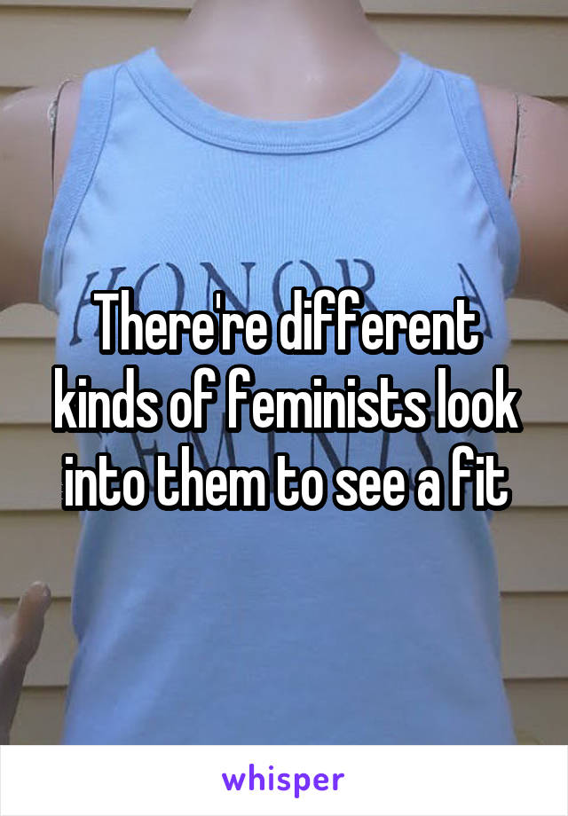 There're different kinds of feminists look into them to see a fit