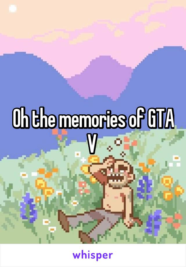 Oh the memories of GTA V 