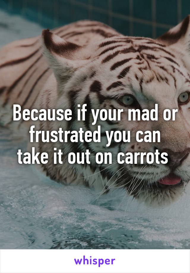 Because if your mad or frustrated you can take it out on carrots 