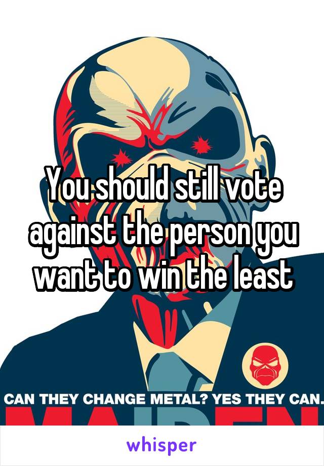You should still vote against the person you want to win the least