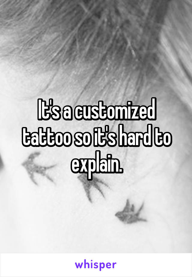 It's a customized tattoo so it's hard to explain.
