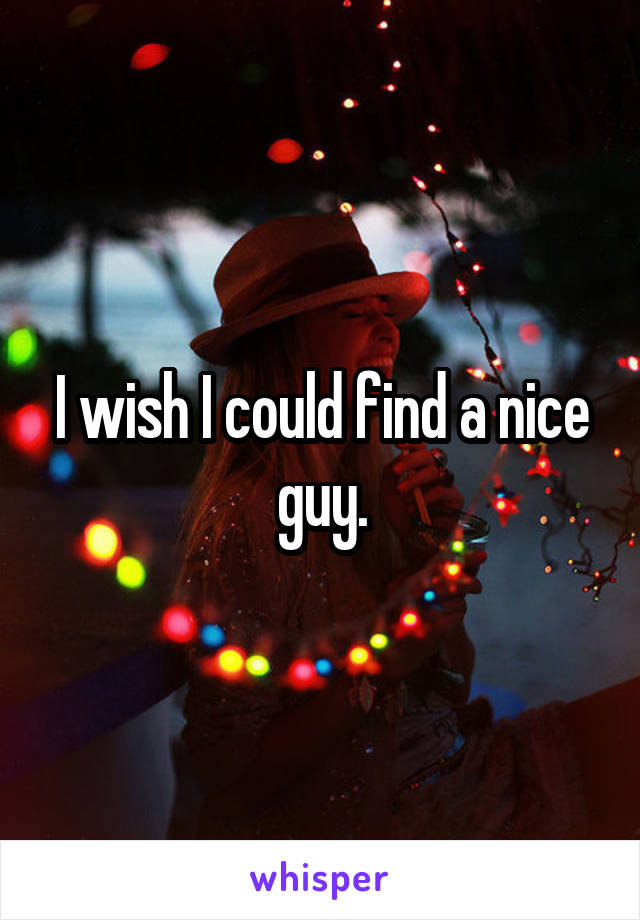I wish I could find a nice guy.