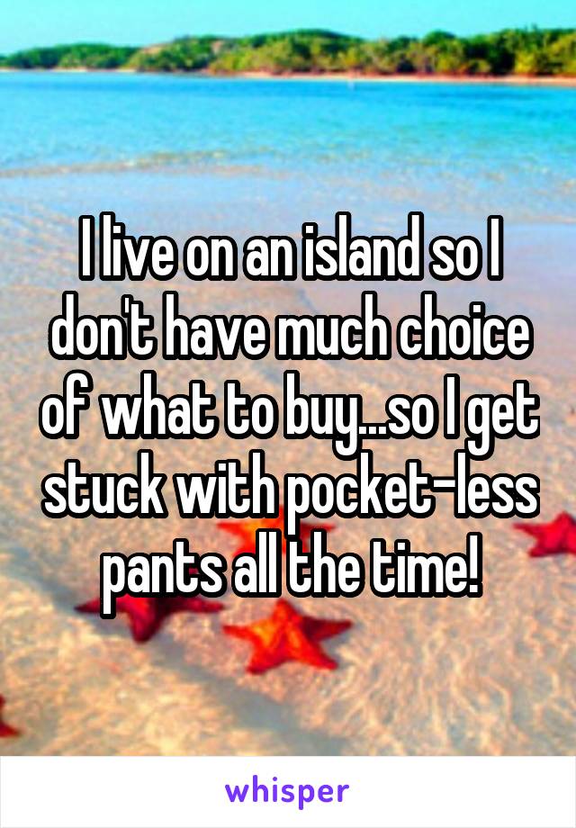 I live on an island so I don't have much choice of what to buy...so I get stuck with pocket-less pants all the time!