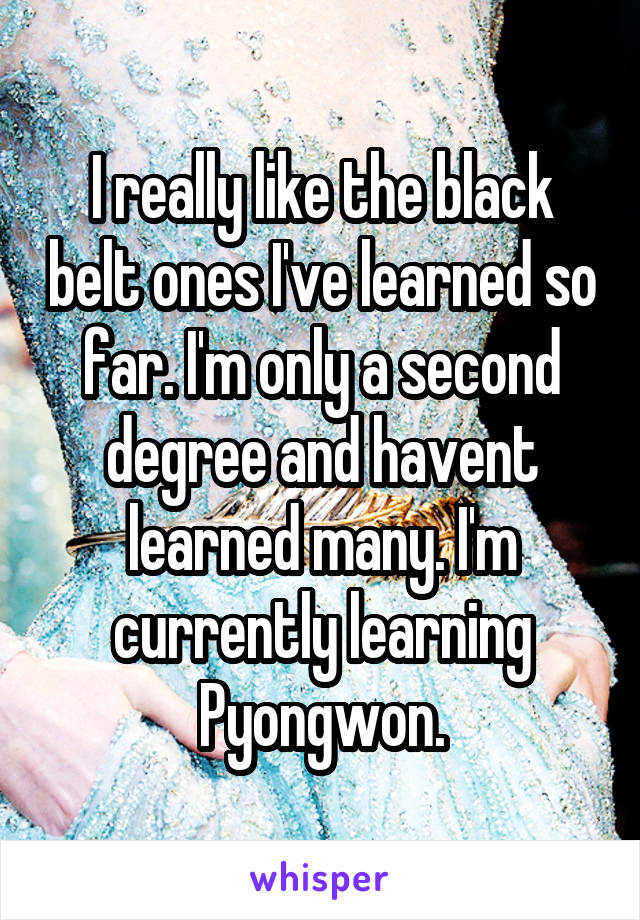 I really like the black belt ones I've learned so far. I'm only a second degree and havent learned many. I'm currently learning Pyongwon.