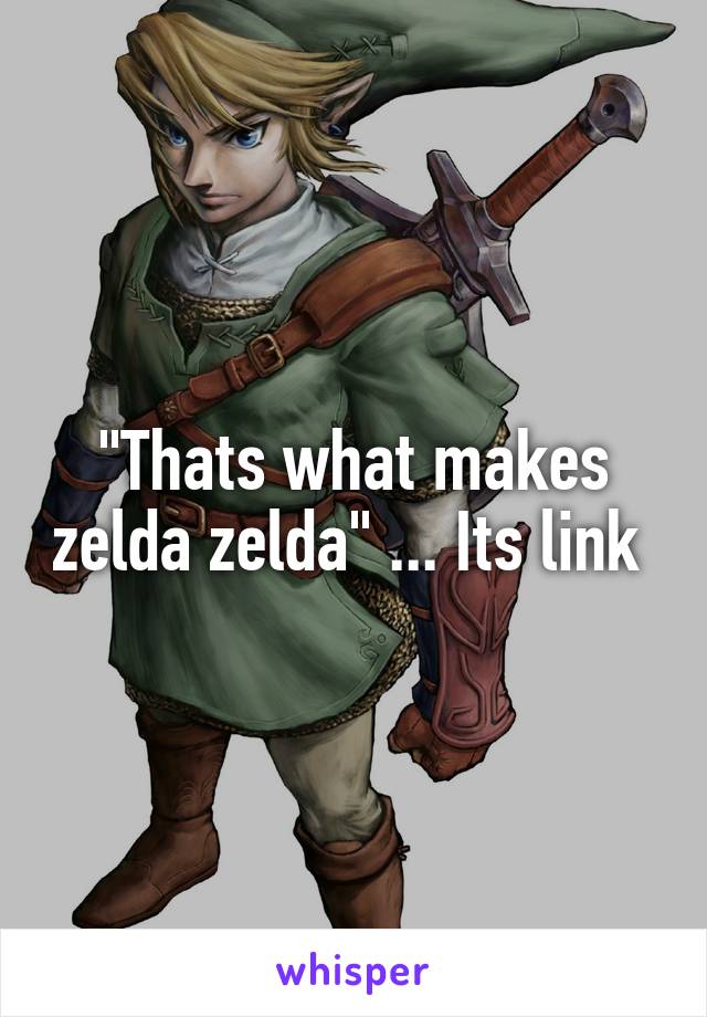 "Thats what makes zelda zelda" ... Its link 