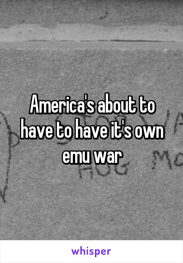 America's about to have to have it's own emu war