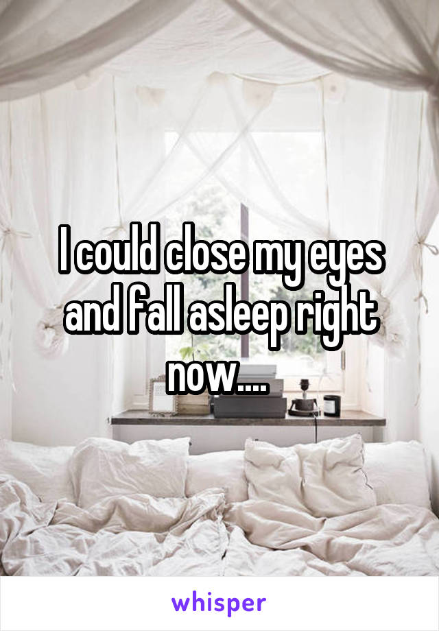 I could close my eyes and fall asleep right now.... 