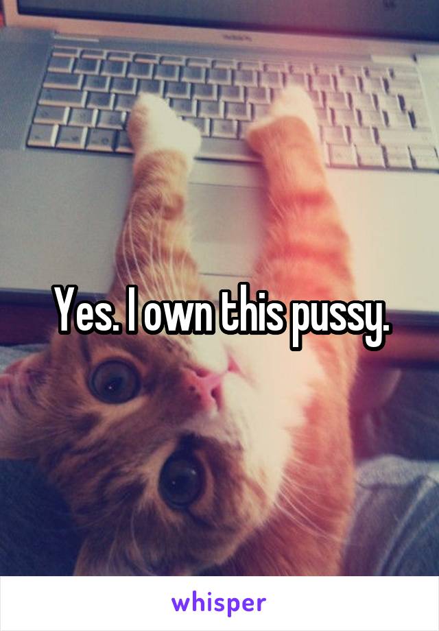 Yes. I own this pussy.