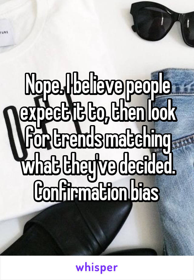 Nope. I believe people expect it to, then look for trends matching what they've decided. Confirmation bias 