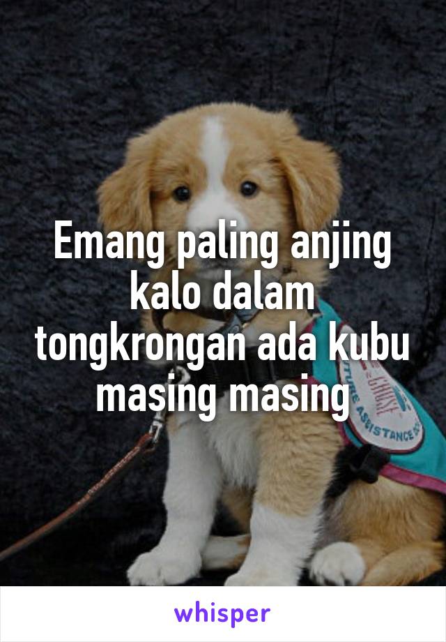 Emang paling anjing kalo dalam tongkrongan ada kubu masing masing