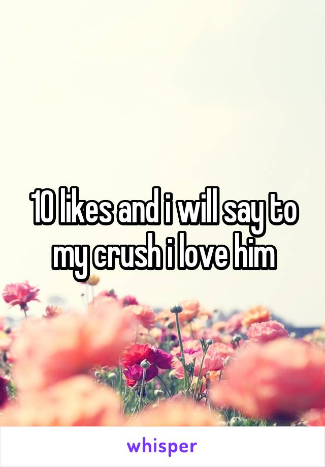 10 likes and i will say to my crush i love him