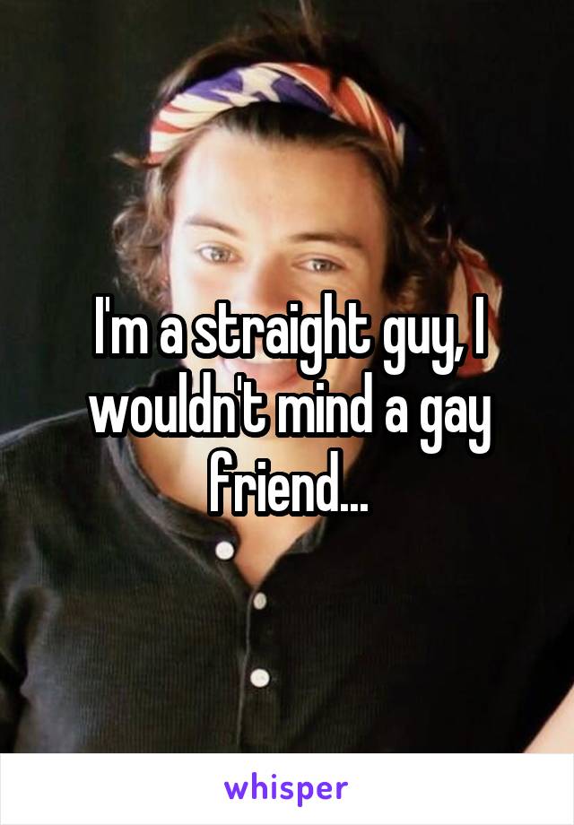 I'm a straight guy, I wouldn't mind a gay friend...