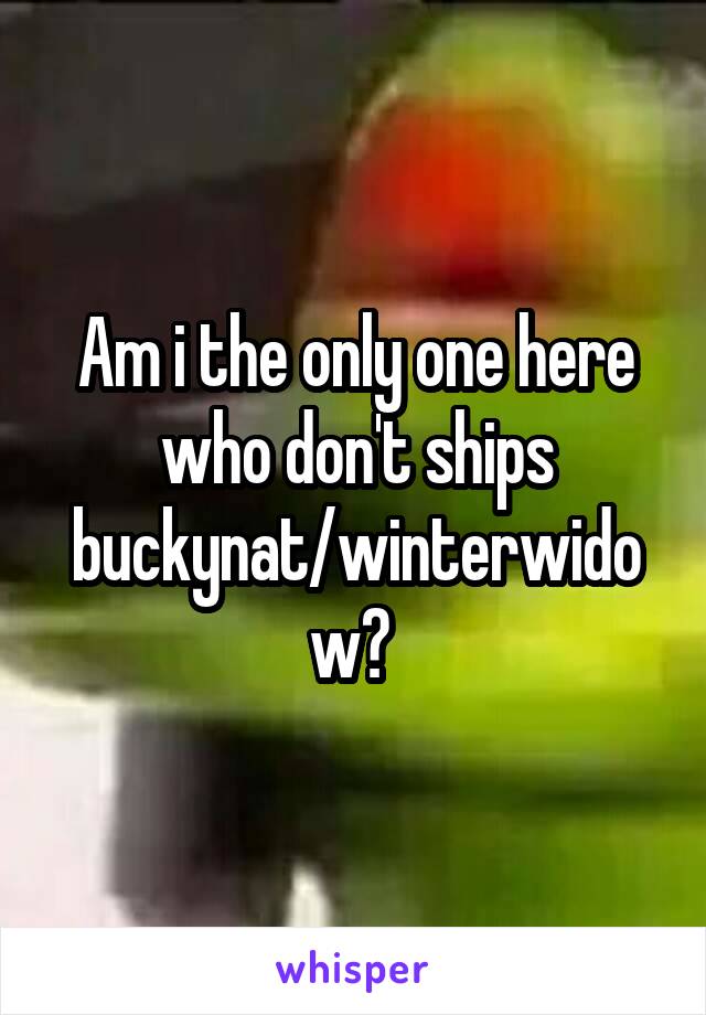 Am i the only one here who don't ships buckynat/winterwidow? 