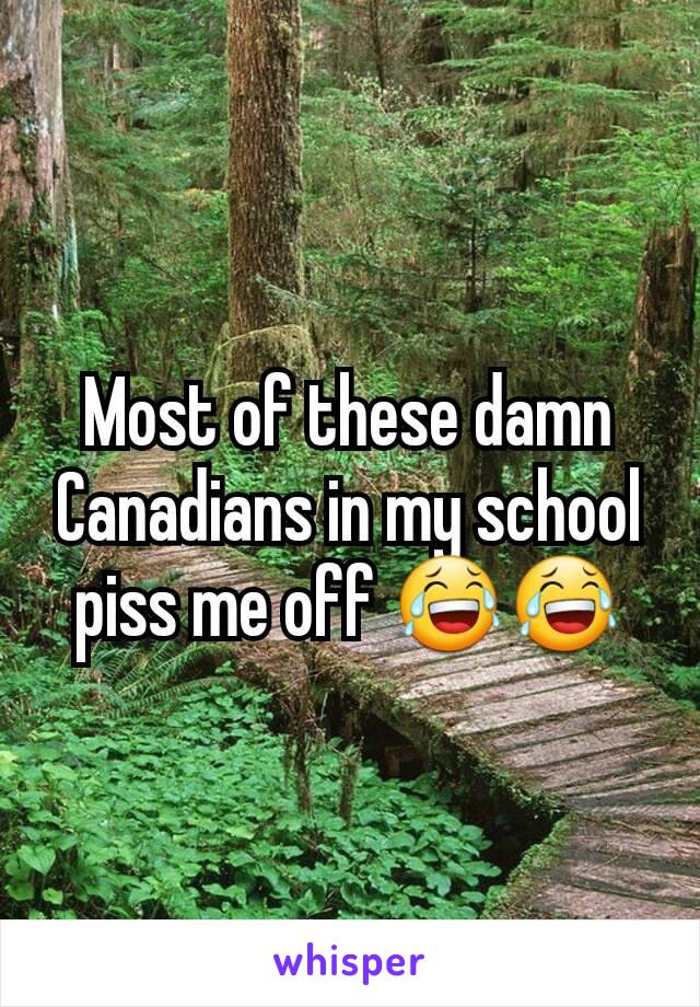 Most of these damn Canadians in my school piss me off 😂😂