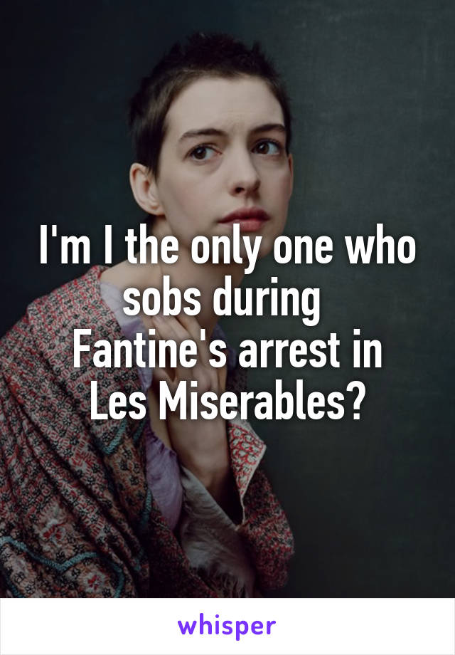 I'm I the only one who sobs during 
Fantine's arrest in Les Miserables?