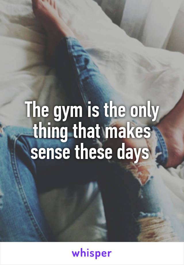 The gym is the only thing that makes sense these days 