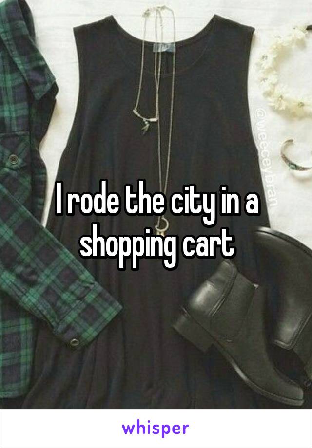 I rode the city in a shopping cart