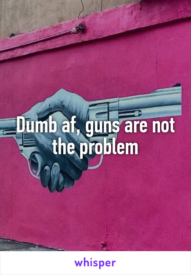 Dumb af, guns are not the problem