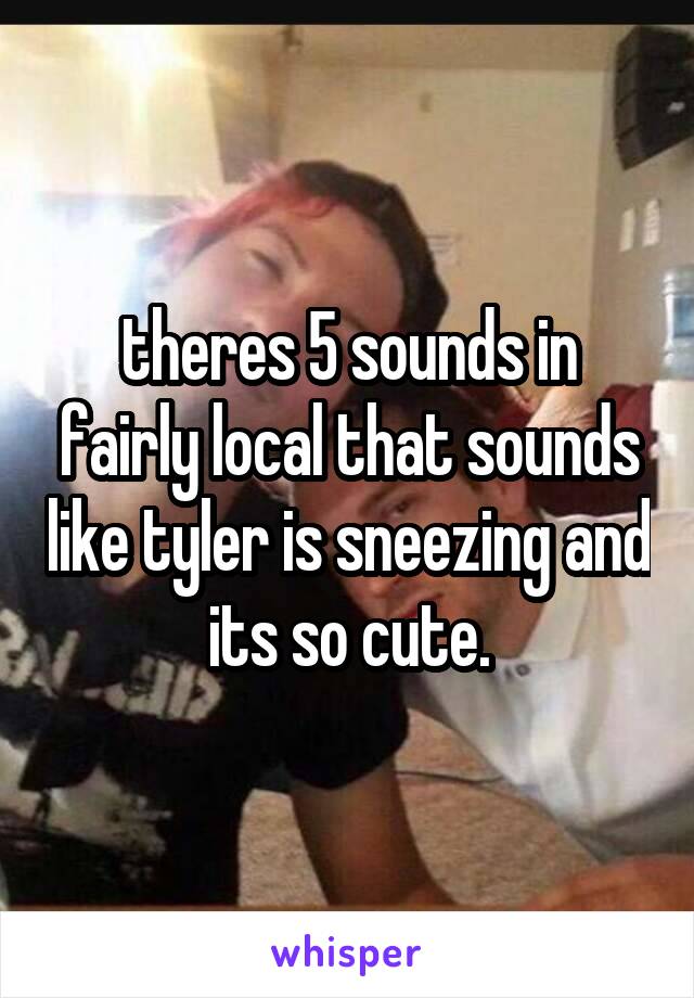 theres 5 sounds in fairly local that sounds like tyler is sneezing and its so cute.